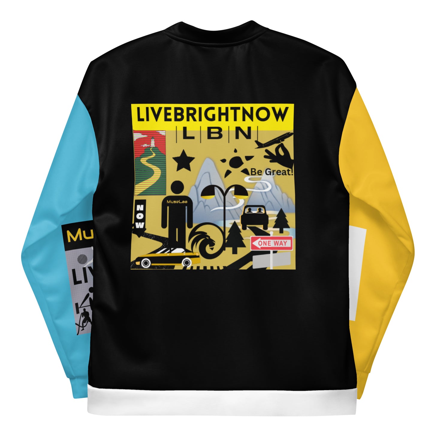 Live Bright Now | MuseLaa Bomber Jacket