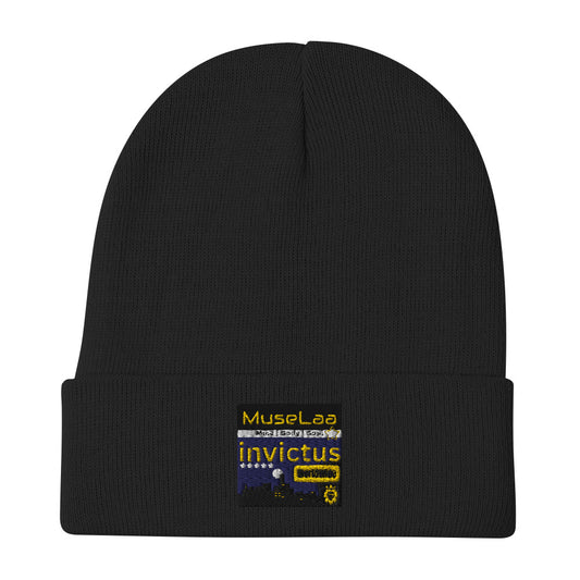 MuseLaa unconquerable or undefeated Embroidered Beanie