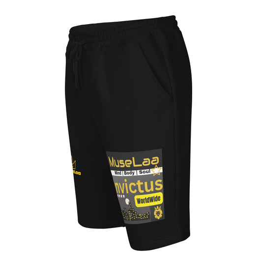 MuseLaa unconquerable or undefeated Men's fleece shorts